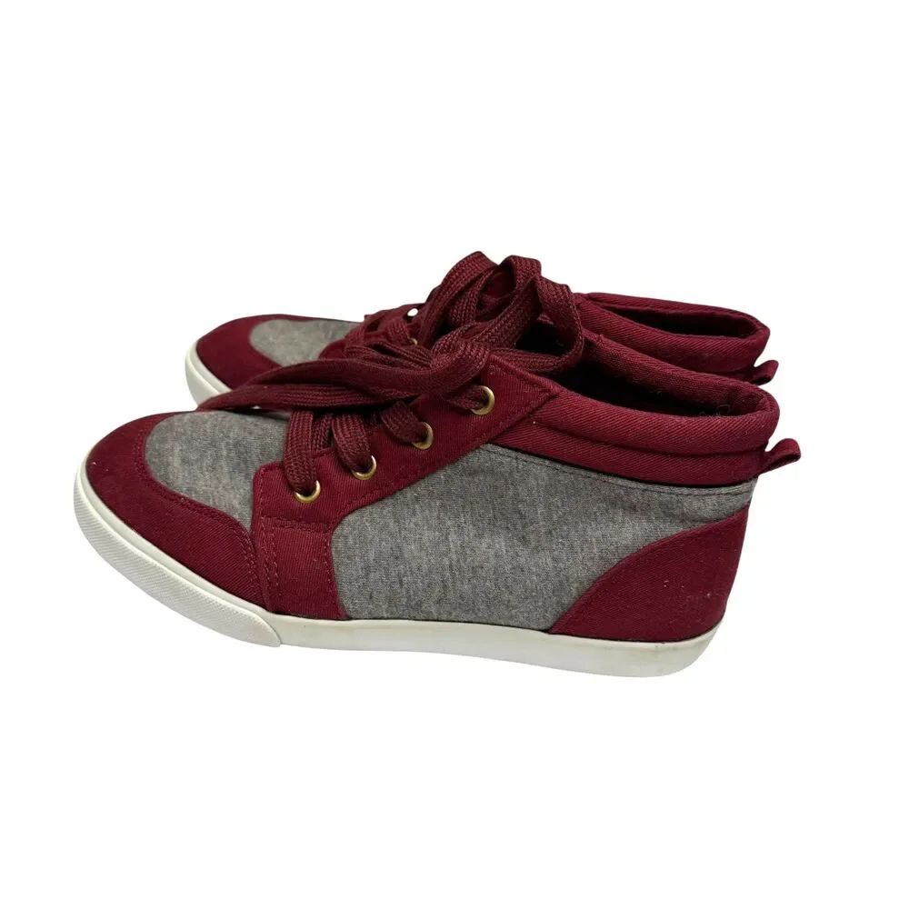 Gymboree High Top Sneakers Shoes Gray Maroon Boy 3